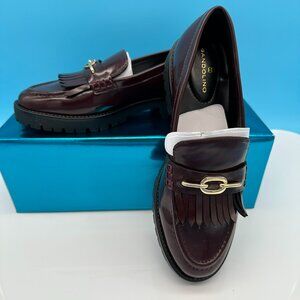 Bandolino Women's Florida Lug Sole Kilt Tassel Slip On Loafers, Size 6.5, Merlot